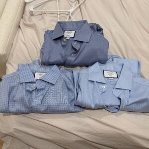 Charles Tyrwhitt Dress Shirts Blue 3 pack Blues